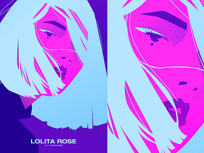 Lolita Rose abstract composition form fragment girl girl illustration girl portrait illustration laconic layout lines minimal neon poster poster a day poster art poster challenge windy