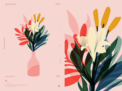 Transperant Flowers abstract composition design floral floral background flowers form fragment illustration laconic layout lines minimal poster poster a day poster art poster challenge vase