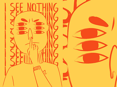 I See Nothing abstract art bruhes composition eye form fragment illustration laconic layout lines man minimal poster poster a day poster art poster challenge see sketch