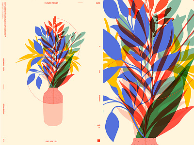 Simple Things abstract composition design floral floral background form fragment grid illustration laconic layout leafs lines minimal poster poster a day poster art poster challenge tropical