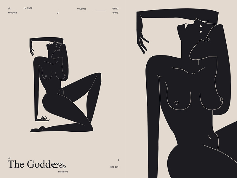 The Goddess cutout figure girl illustration body girl layout fragment poster art poster challenge poster a day form lines poster illustration laconic composition abstract minimal