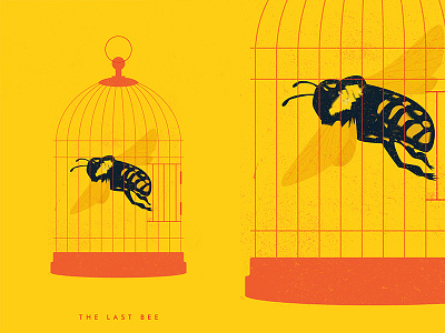 The Last Bee abstract bee cage composition editorial illustration form fragment grudge illustration laconic lines minimal poster poster a day poster art poster challenge
