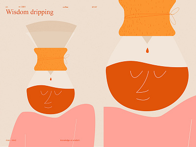 Widom Dripping abstract brew chemex coffee composition form fragment illustration laconic layout lines man minimal poster poster a day poster art poster challenge wisdom