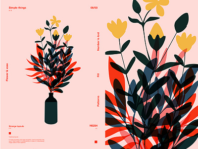 Flower And Vase abstract composition floral floral background flowers form fragment illustration laconic layout lines minimal poster poster a day poster art poster challenge vase
