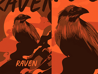 Raven abstract composition crow fragment illustration minimal poster a day poster art poster challenge raven smokes