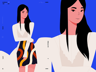 Just a girl abstract character design character illustration composition fragment girl illustration illustration layout lines minimal poster art postereveryday