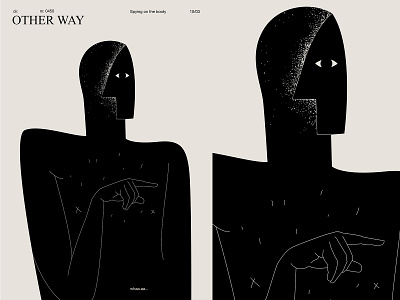 Other way abstract composition hand illustration laconic lines man minimal poster poster art spying