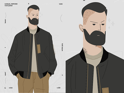 Casual hipster abstract character character design characterillustration composition hipster illustration laconic lines minimal poster poster art