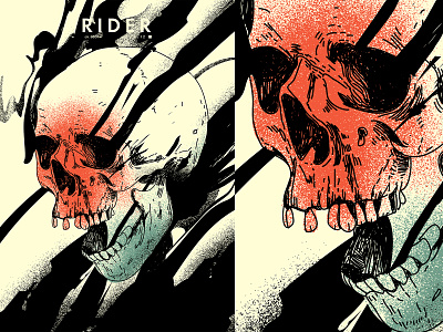 Rider abstract composition grunge grunge texture grunge textures illustration ink inking laconic lines minimal poster poster art skull smokes splash