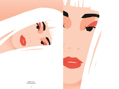 Day dream girl illustration girl portrait illustration minimal portrait portrait art poster poster a day poster art soft vector vector illustration