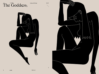 The goddess V2 abstract composition figure figure drawing girl girl illustration goddess illustration laconic lines minimal poster poster art woman woman illustration