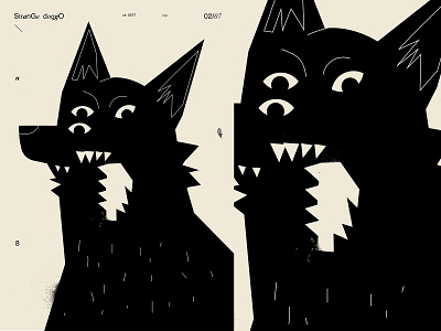 Strange dog abstract blackandwhite composition dog dog illustration eye illustration laconic lines minimal poster poster art strange