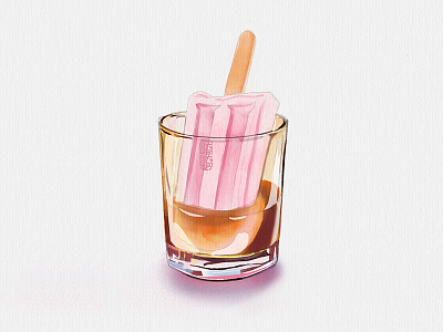 ice cream & whisky applepenicl icecream illustration ipad painting sketch whisky