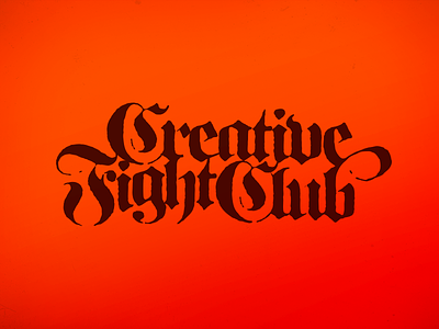 Creative Fight Club T-shirt Design blackletter typography