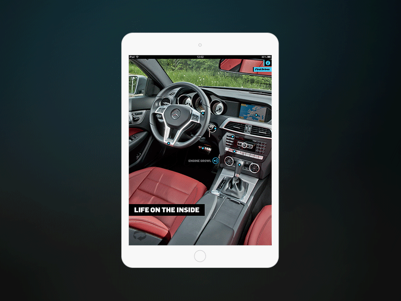 Top Gear iPad App app bbc benz interactive ipad magazine mercedes petrolhead publishing topgear ui ux