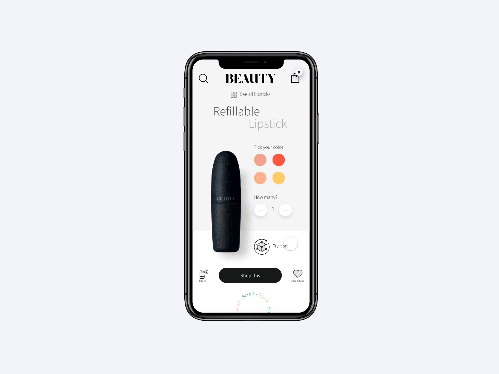 BEAUTY Cosmetics Product Page Concept