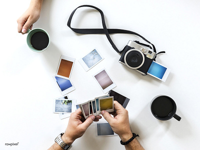 Capture break camera coffee colors creative film flatlay photo picture