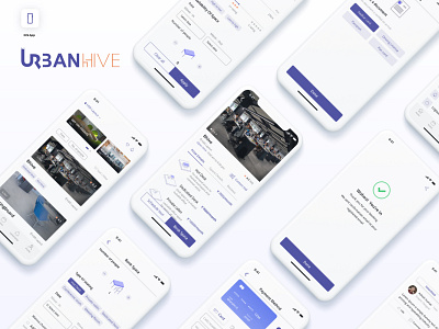 UrbanHive coworkingspace design illustration ios iosapp logo typography ui ux