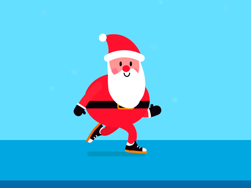 Santa Claus running christmas flat design frame by frame illustration motion design run cycle