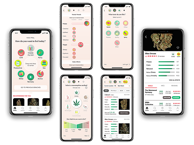 Cannabis App Design graphic design icons design mobile app mobile design ui design uxdesign