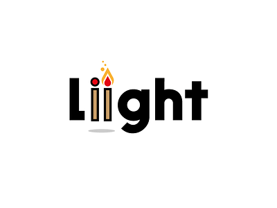 Daily Logo Challenge: Day 10 'Liight' daily logo challenge flame match minimal vector