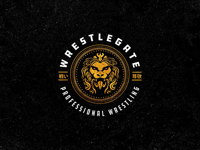 WrestleGate logo lion logo wrestling