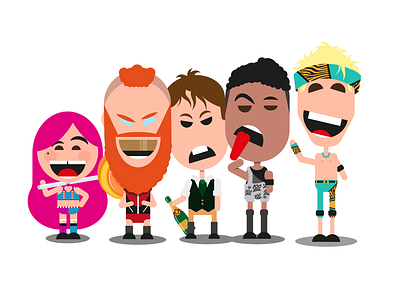 TNGN Wrestler illustrations