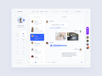 Messenger Dashboard adobe xd