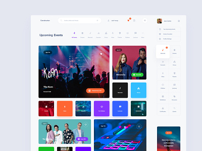 Events Dashboard Template adobe xd