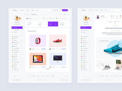 Freelance Service Dashboard adobe xd