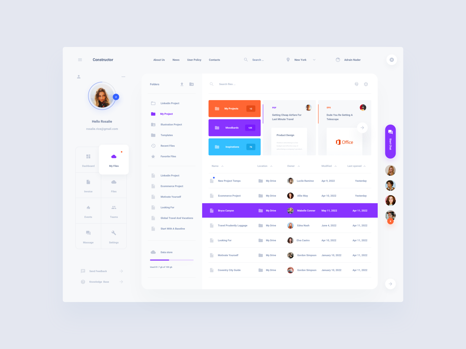 Files Dashboard by Live Spline.one on Dribbble