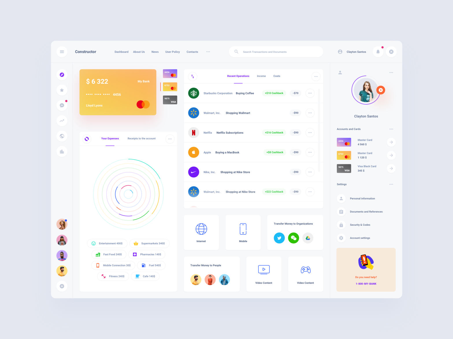 Bank Dashboard by Live Spline.one on Dribbble