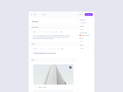 CMS New Page UI dashbaord figma product