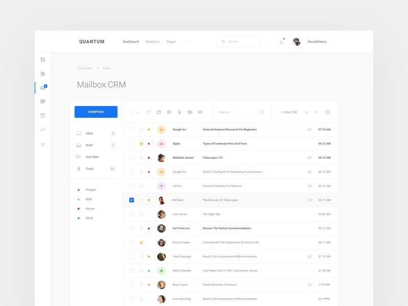 Mailbox CRM by Live Spline.one on Dribbble