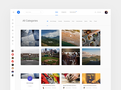 Video Category category dashboard ui ui kit ux video