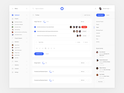 Task Project Application interface sketch tasks ui ui kit ux web