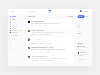 Message Board Project Application interface project sketch ui ui kit ux web