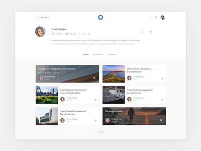 Profile Blog Platform blog platform interface sketch ui ui kit ux web