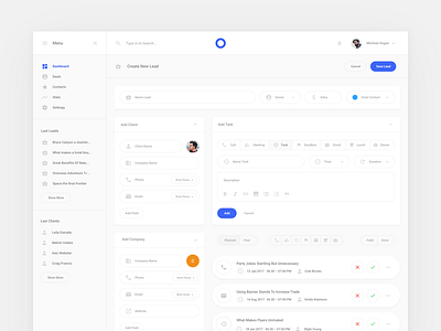 Sales CRM Application 3 crm interface sales sketch ui ui kit ux web