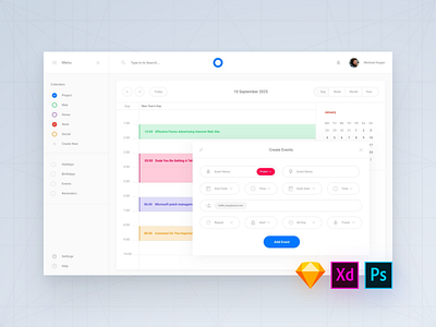 Daily UI Interface, Day 16 admin adobe xd app dashboard download psd sketch symbols ui blocks ui kit ux web