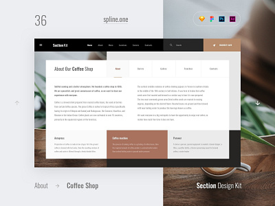 36 Coffee, Section Kit admin adobe xd download logo psd sketch ui ui blocks ui kit ux web