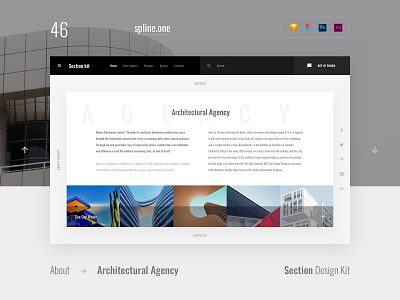 45 Architecture sketch ui kit ux web