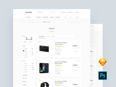 Category Commerce UI adobe xd dashboard download psd sketch ui ui blocks ui kit ux web