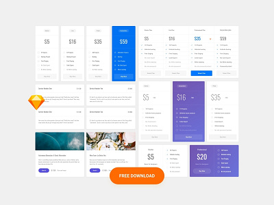 Free Price UI Kit download free freebies sketch ui ui kit ux web