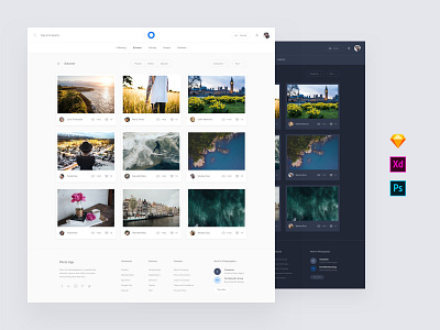 Photo Web Application Templates admin base elements dashboard download interface photoshop psd sketch style guide symbols template ui ui kit ui8 ux ux kit xd