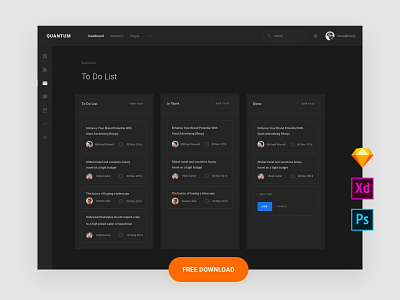 Free To-Do List Template admin base elements dashboard download interface photoshop psd sketch style guide symbols template ui ui kit ui8 ux ux kit xd