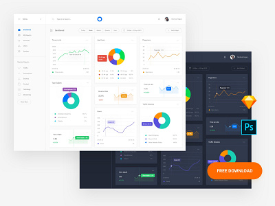 Free Template dashboard download interface psd sketch symbols ui ui kit ux web