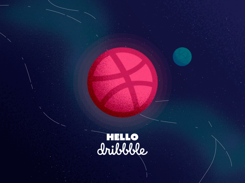 Hello Dribbble! after effects debut dribbble hello dribbble motion design planes space