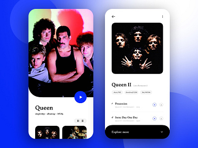 Salute to the Queen app design interface music play queen sketch snowy ui ux