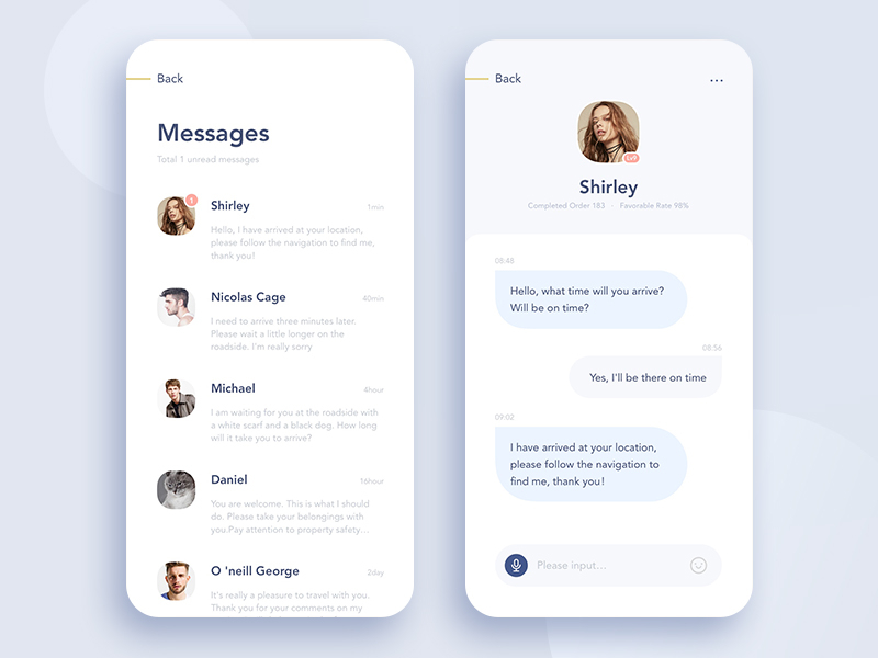 Messages💬 by Evelyn💛 on Dribbble